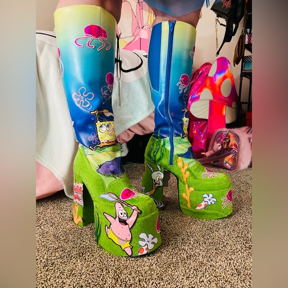 Dolls Kill Shoes Rare Spongebob X Dolls Kill Gone Fishing Cute